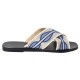 DAPHNE LEATHER SANDAL - Navy and Silver